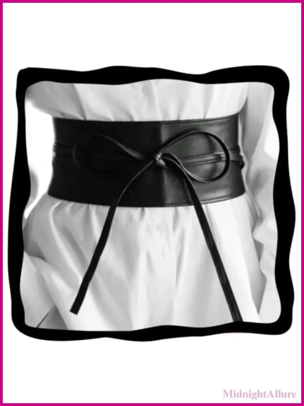 Women's Leather Obi Waist Belt Tie Wrap Around Adjustable Wide